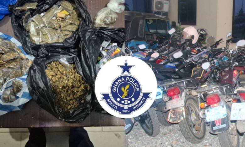 Police seizes 45 motorbikes, arrest 33 suspects in Kasoa Anti-crime swoop operations