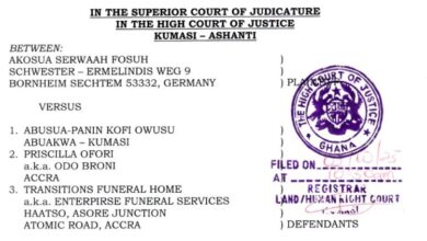 DOWNLOAD: Full Judgement of Akosua Serwaa Fosuh v Abusua Panin Kofi Owusu, Priscilla Ofori, and Transitions Funeral Home